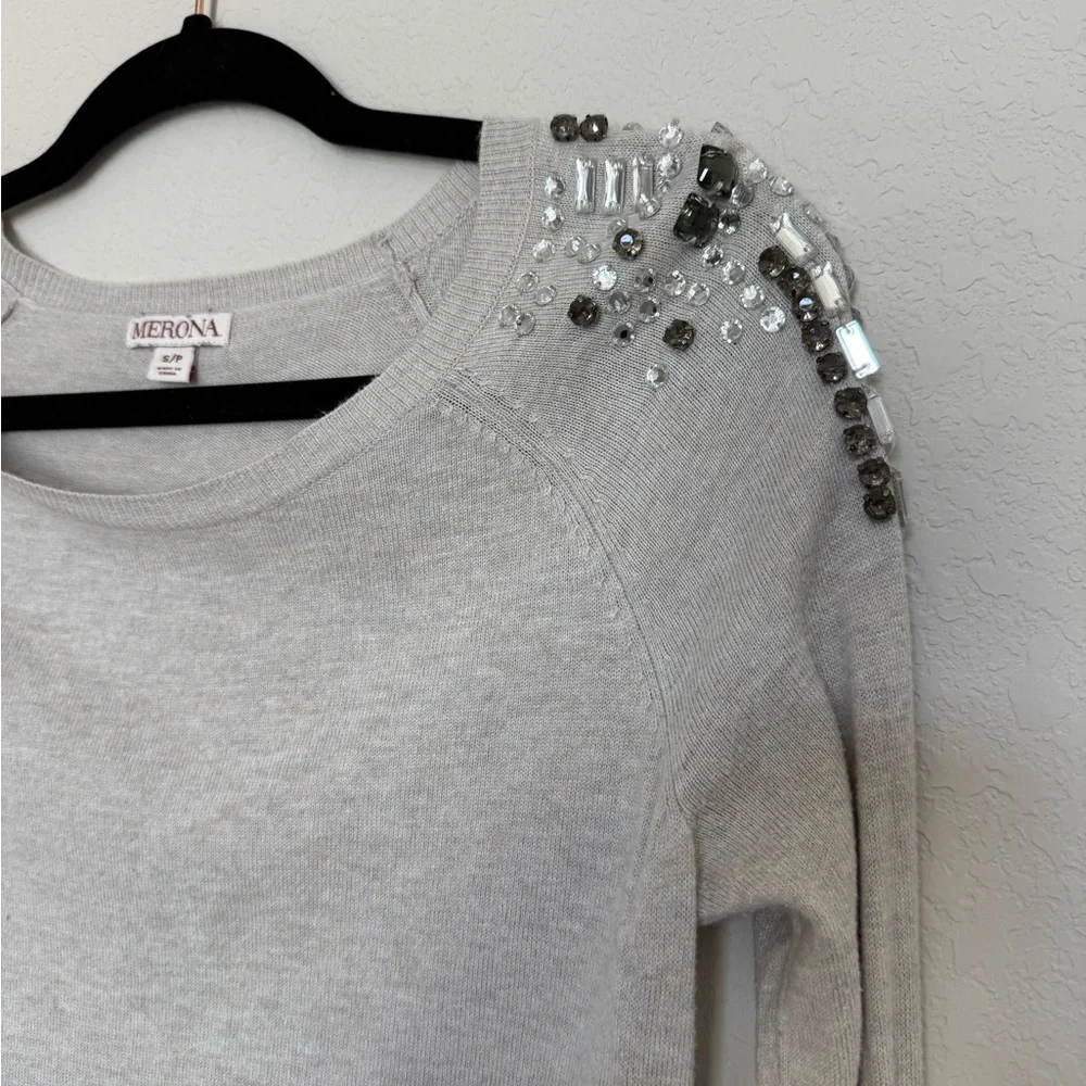 Merona Jeweled Shoulder Light Sweater - Picture 2 of 10